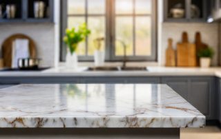 Modern kitchen in Colorado with quartz countertops installed