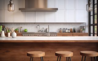 Modern kitchen with 2025 cabinet trends in Colorado home