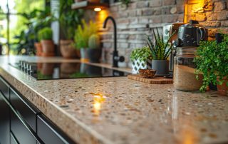 Durable kitchen countertops designed for a Colorado Airbnb