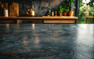Granite countertop leathered finish in a Colorado AMC kitchen