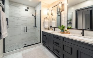 2026 bathroom remodel in Aurora CO featuring custom cabinetry and modern finishes by AMC Stone and Cabinets