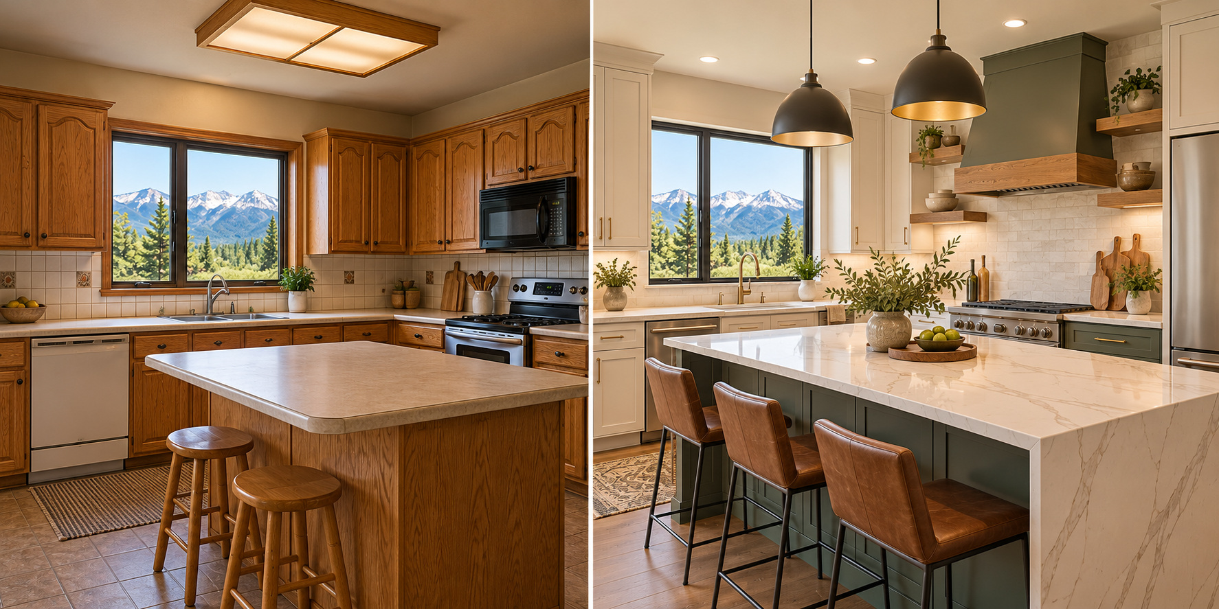 before and after kitchen in Colorado